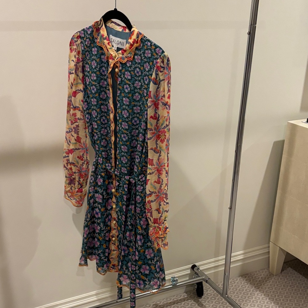 SALONI Long Sleeve Floral Dress